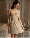                                                          【Preorder】40kg-60kg Backless Flora Patterned Pads Pajamas Dress