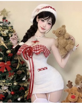                                                          【Preorder】40kg-55kg Christmas Limit Velvet Hats+ Dress In Set