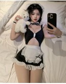                                                          【Preorder】40kg-55kg Cut-Out Cos Maid Dress Sexy Lingeries