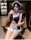                                                          【Preorder】40kg-55kg Cut-Out Cos Maid Dress Sexy Lingeries