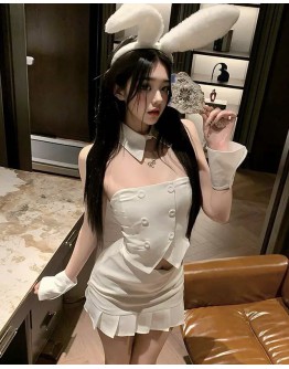                                                          【Preorder】40kg-55kg Rabbit White Cos Sexy Lingeries Set
