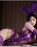                                                          【Preorder】40kg-85kg Purple Rabbit Lace Body-Suit Cos Set
