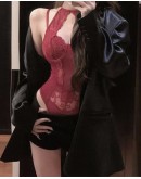                                                          【Preorder】40kg-55kg Halter-Neck Lace Body-Suit