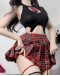                                                          【Preorder】40kg-55kg Checked Red Skirt Sexy Lingeries Set