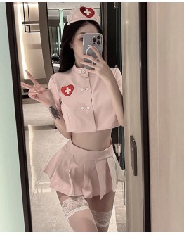                                                          【Preorder】40kg-55kg Cos Love Heart Pinky Sexy Lingeries Skirt