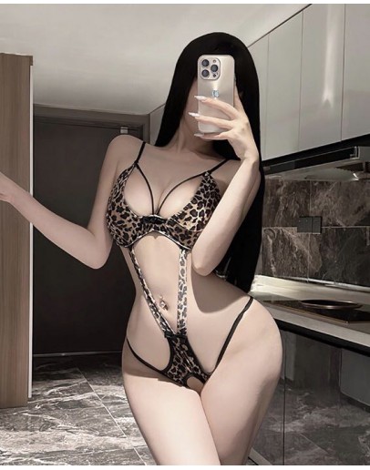                                                          【Preorder】40kg-55kg Leopard Bikini Body-Suit Sexy Lingeries