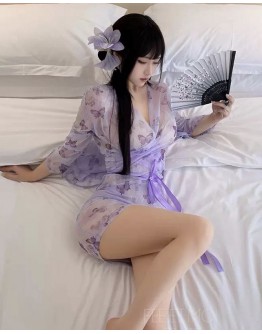                                                          【Preorder】40kg-55kg Thin Kimono Backless Pajamas Set