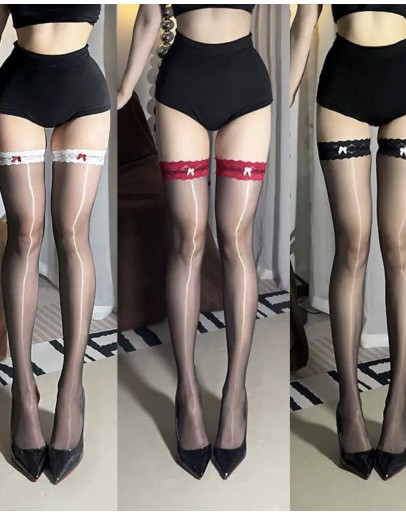                                                          【Preorder】40kg-55kg Sexy Lingeries High-Light Silk Lace Stockings