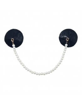                                                          【Preorder】Faux Leather Pearl Chain Nipple Cover