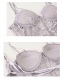                                                          【Preorder】40kg-60kg Purple Grenadine Lace Pads Underwire Dress