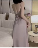                                                          【Preorder】40kg-60kg Purple Grenadine Lace Pads Underwire Dress