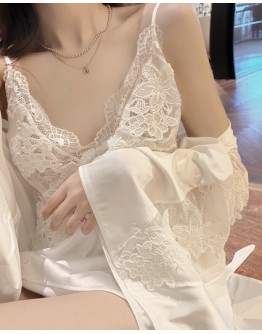      FREE SHIPPING CAMISOLE SILK LACE DRESS + PAJAMAS OUTWEAR