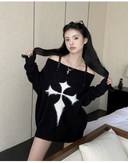          Free Shipping Star Loose Knitted Sweater