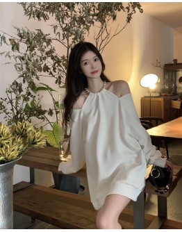          Free Shipping Faux Pearl Loose Sweater