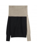    Free Shipping Cut-Out Off-The-Shoulder Knit Sweater