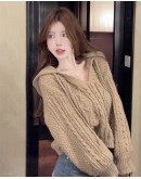                   Free Shipping Hoodie Knitted Short Sweater