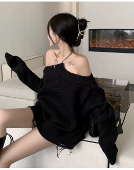   FREE SHIPPING LADIES CHAIN LOOSE SWEATER