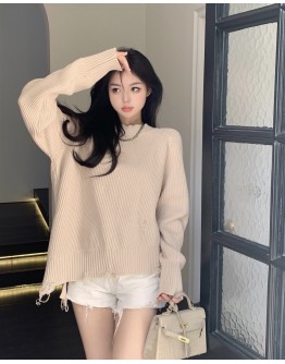   FREE SHIPPING LADIES CHAIN LOOSE SWEATER