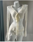                                                          【Preorder】40kg-65kg Cream Pads Bikini + Tops+ Skirt Swimwear
