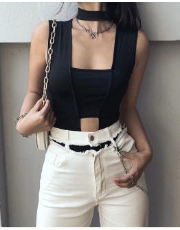         FREE SHIPPING HALTER-NECK BODY SUIT TOPS