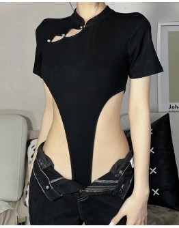        Free Shipping Cut-Out Body-Suit / High-Waist Skirt