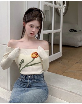          Free Shipping Tulip Pattens Knitted Short Tops
