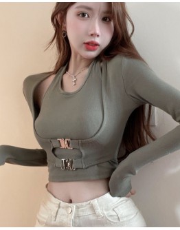          Free Shipping False-Two Long-Sleeved Tops