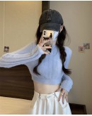                   Free Shipping Fitted Knitted Knit Short Tops