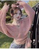              Free Shipping V-Neck Knitted Short Tops
