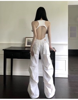                     Backless Body-Suit / Loose Trousers