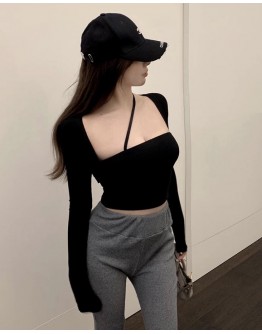 FREE SHIPPING CAMISOLE LONG-SLEEVED KNITTED TOPS