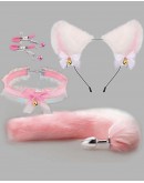                                                          【Preorder】Kitty Bell Necklace Hairband 4 In Set