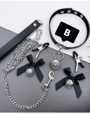                                                          【Preorder】Metal Chain Necklace+ Ribbon Bell 4 In Set