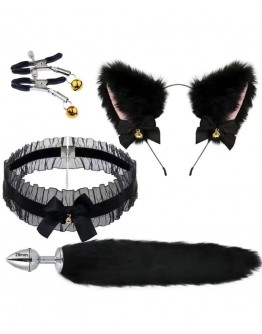                                                          【Preorder】Kitty Bell Necklace Hairband 4 In Set