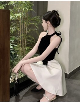    Free Shipping Halter-Neck Bowknot Dress