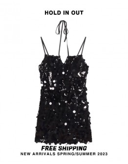              Free Shipping Plus Backless Sequins Dress