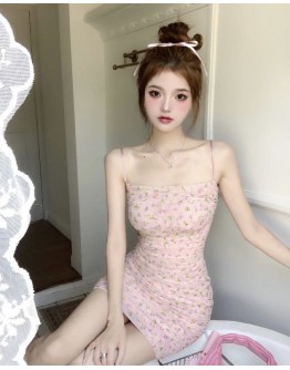              Free Shipping Camisole Fitted Layered Flora Dress