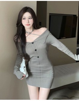                 Fit For Height 150cm+ Free Shipping Camisole Fitted Knit Dress