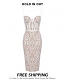              Free Shipping Slim Fitted Lace Long-Dress