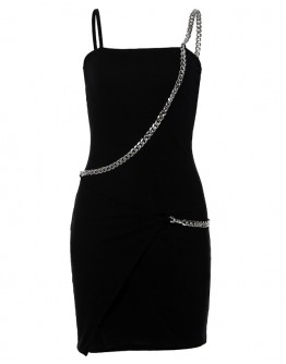   FREE SHIPPING CHAIN CAMISOLE FITTED DRESS
