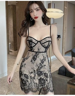          Free Shipping Flora Lace Camisole Fitted Dress