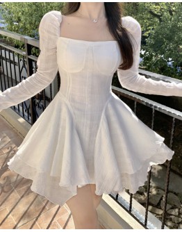 FREE SHIPPING LONG-SLEEVED A-LINE DRESS