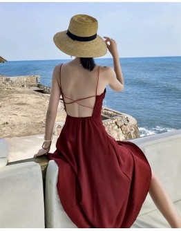   FREE SHIPPING BACKLESS CAMISOLE MAXI DRESS