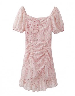         Free Shipping Puff-Sleeved Flora Dress